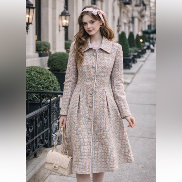 Marciano Jackets & Blazers - Marciano Guess Retro Long Peacoat Coat Mod Gossip Girl Feminine Wool Blend Sz M